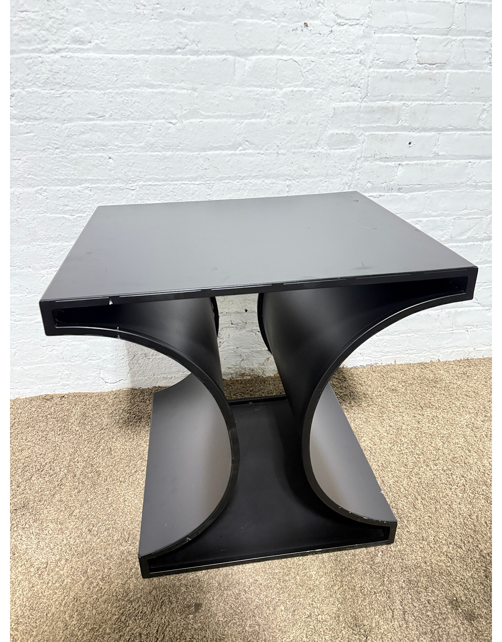 Noir Alec Industrial Steel Side Table in that Matte Black