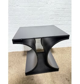 Noir Alec Industrial Steel Side Table in that Matte Black