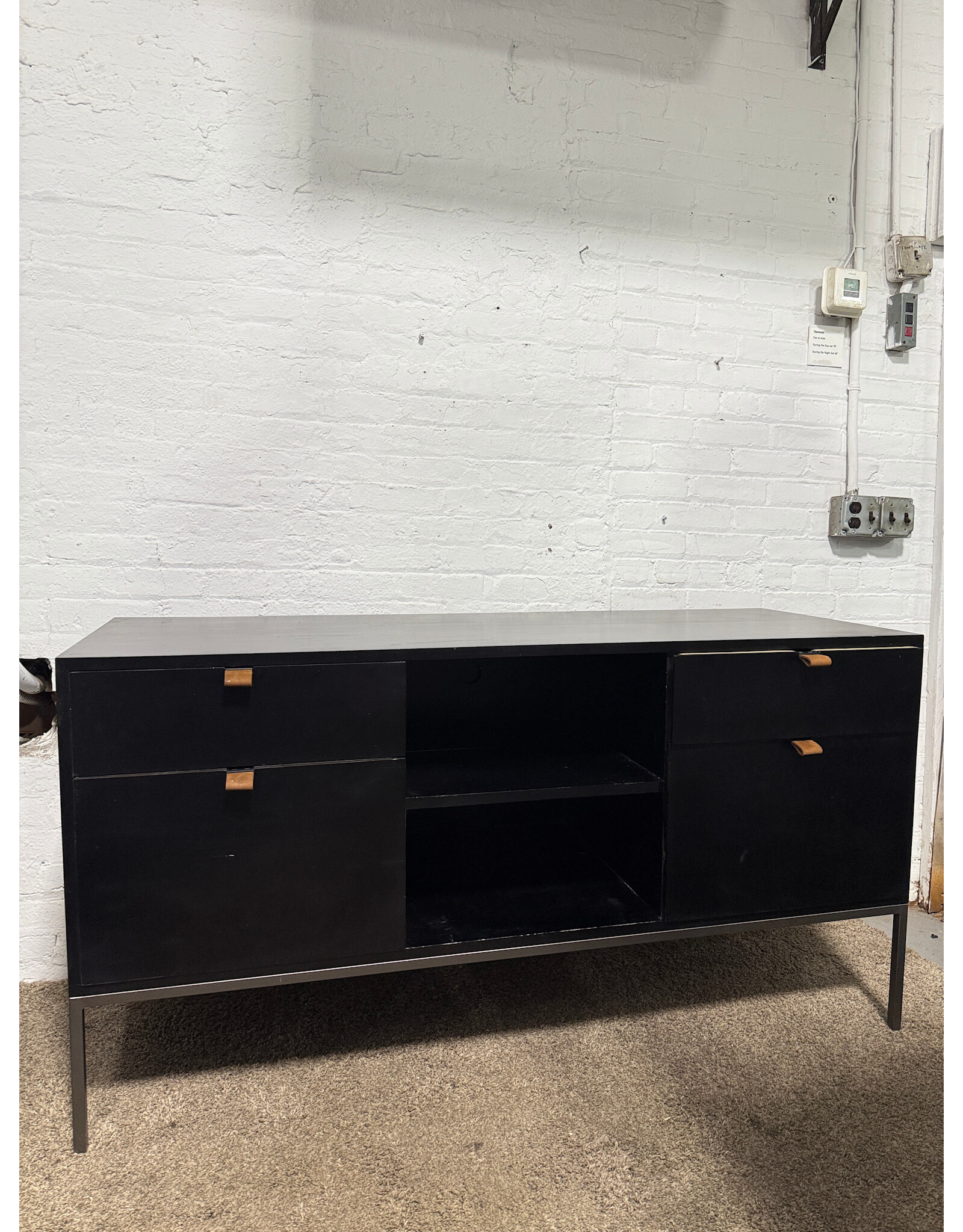 Trey Filing Credenza in Black Wash Poplar