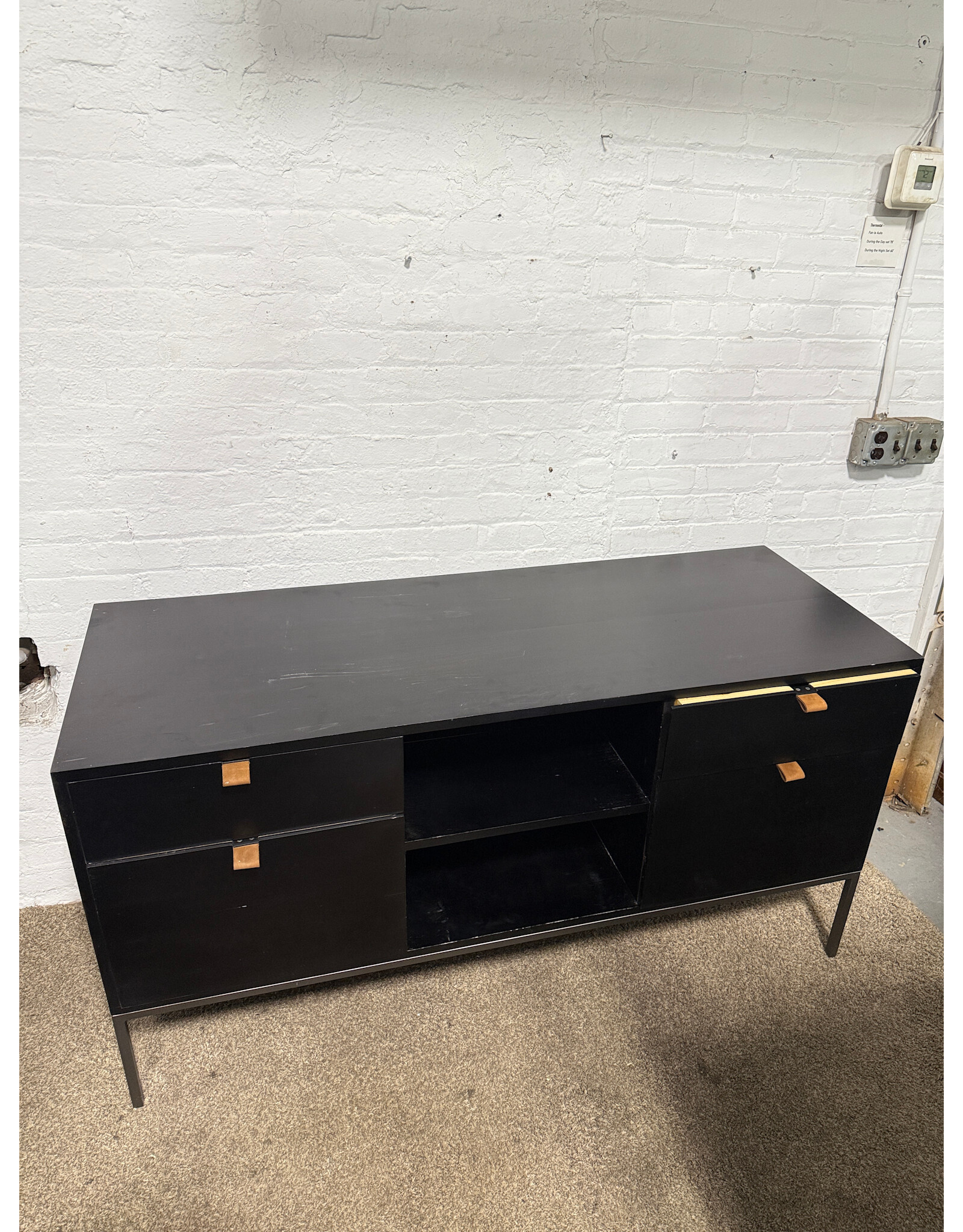 Trey Filing Credenza in Black Wash Poplar