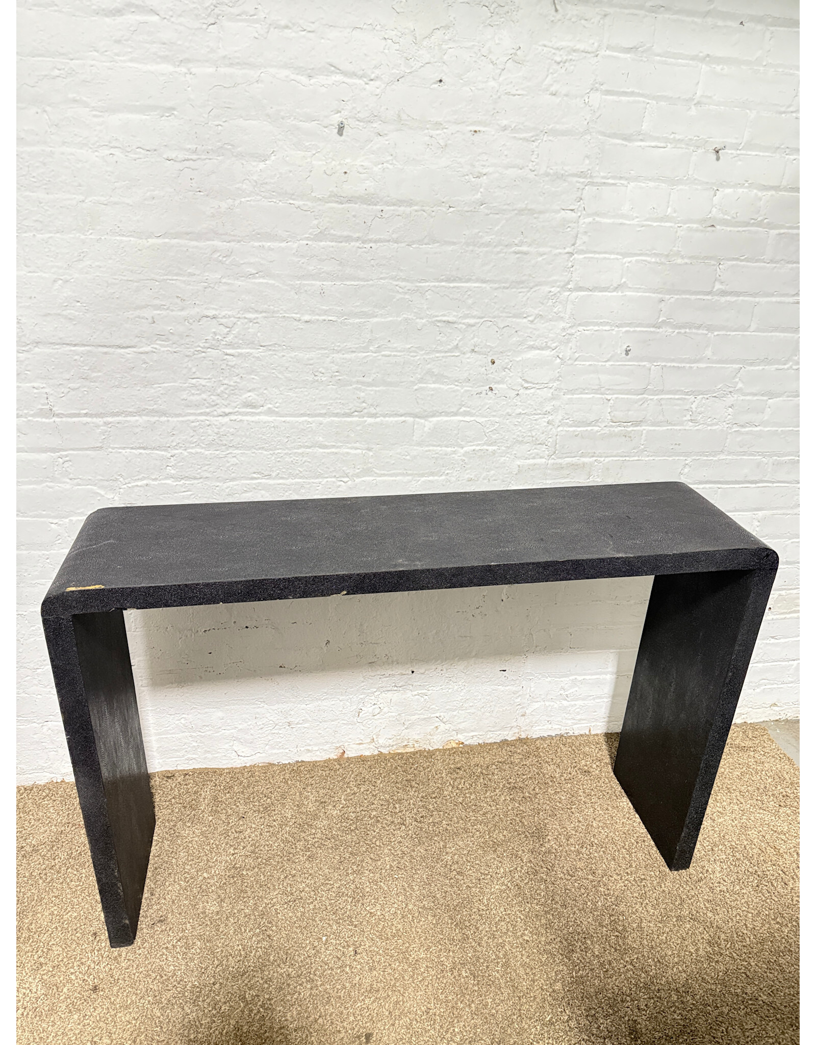 Harlow Console Black Faux Shagreen Table by Made Goods