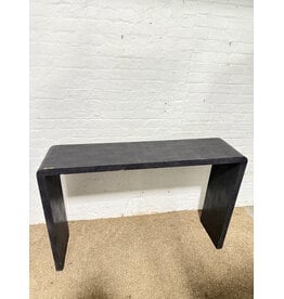 Harlow Console Black Faux Shagreen Table by Made Goods