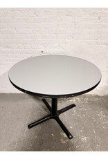 Round Metal Base, Wood Top Bistro Table
