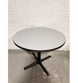 Round Metal Base, Wood Top Bistro Table