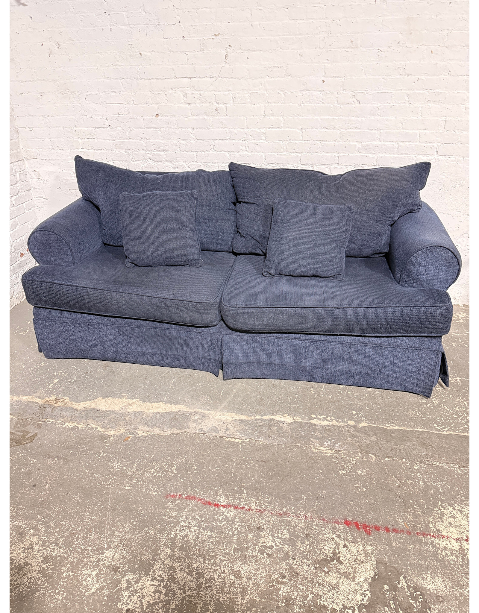 Modern Navy Blue Slipcover Sofa