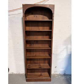 Tall Wood 7-Shelf Arched Bookcase