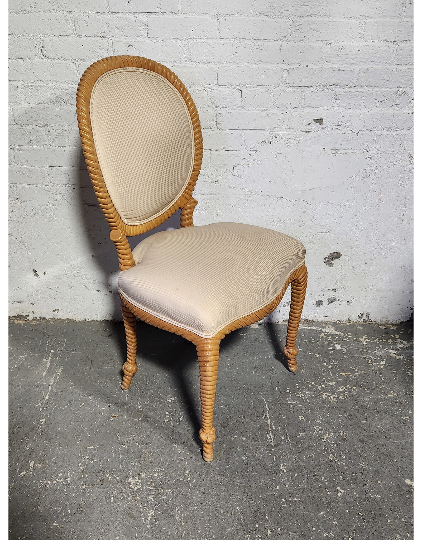 Vintage Milford Furniture Concord Beach Faux Twisted Rope Dining Chair