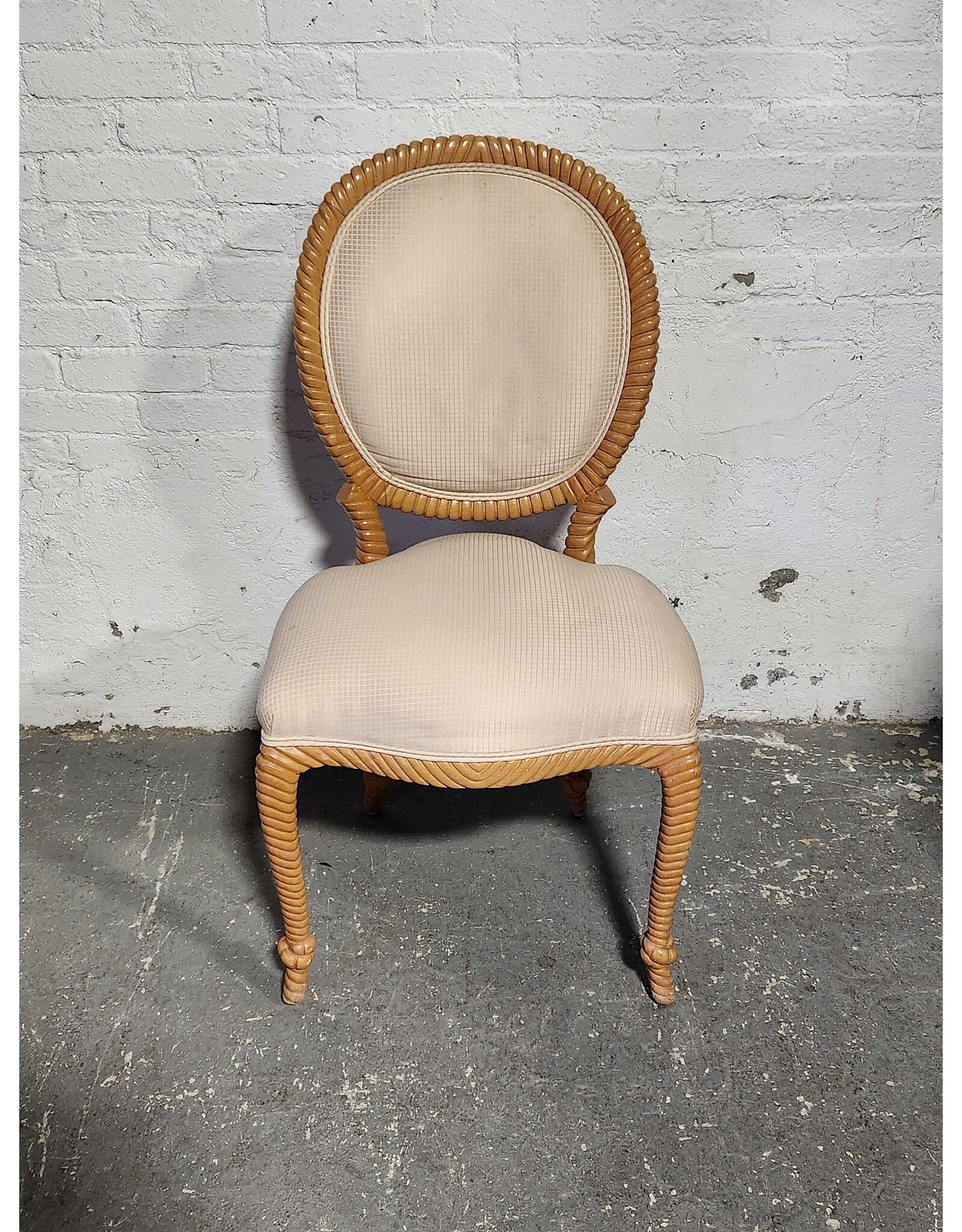 Vintage Milford Furniture Concord Beach Faux Twisted Rope Dining Chair