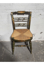 Antique Hitchcock Style Rush Seat Painted Chair