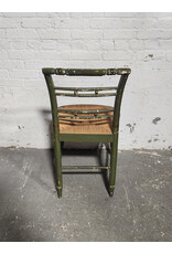 Antique Hitchcock Style Rush Seat Painted Chair