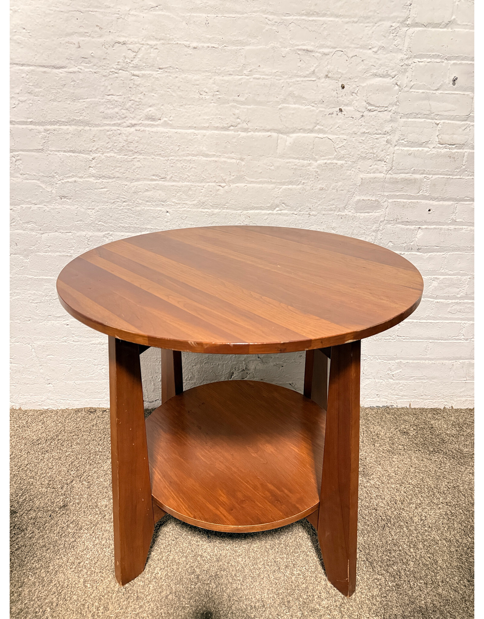 Ethan Allen Cherry Wood Round Side Table