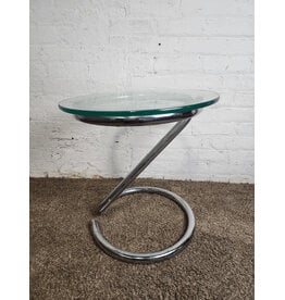 MCM Circular Chrome and Glass Sculptural Side Table