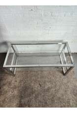 Vintage IKEA Rectangular Chrome and Glass 2-tier Coffee Table
