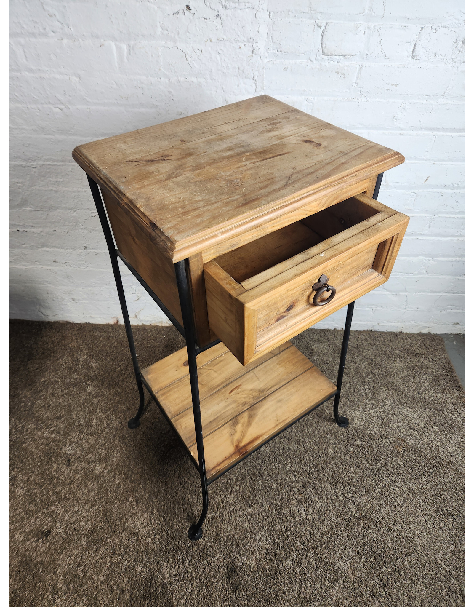 Wooden 2-tier Side Table