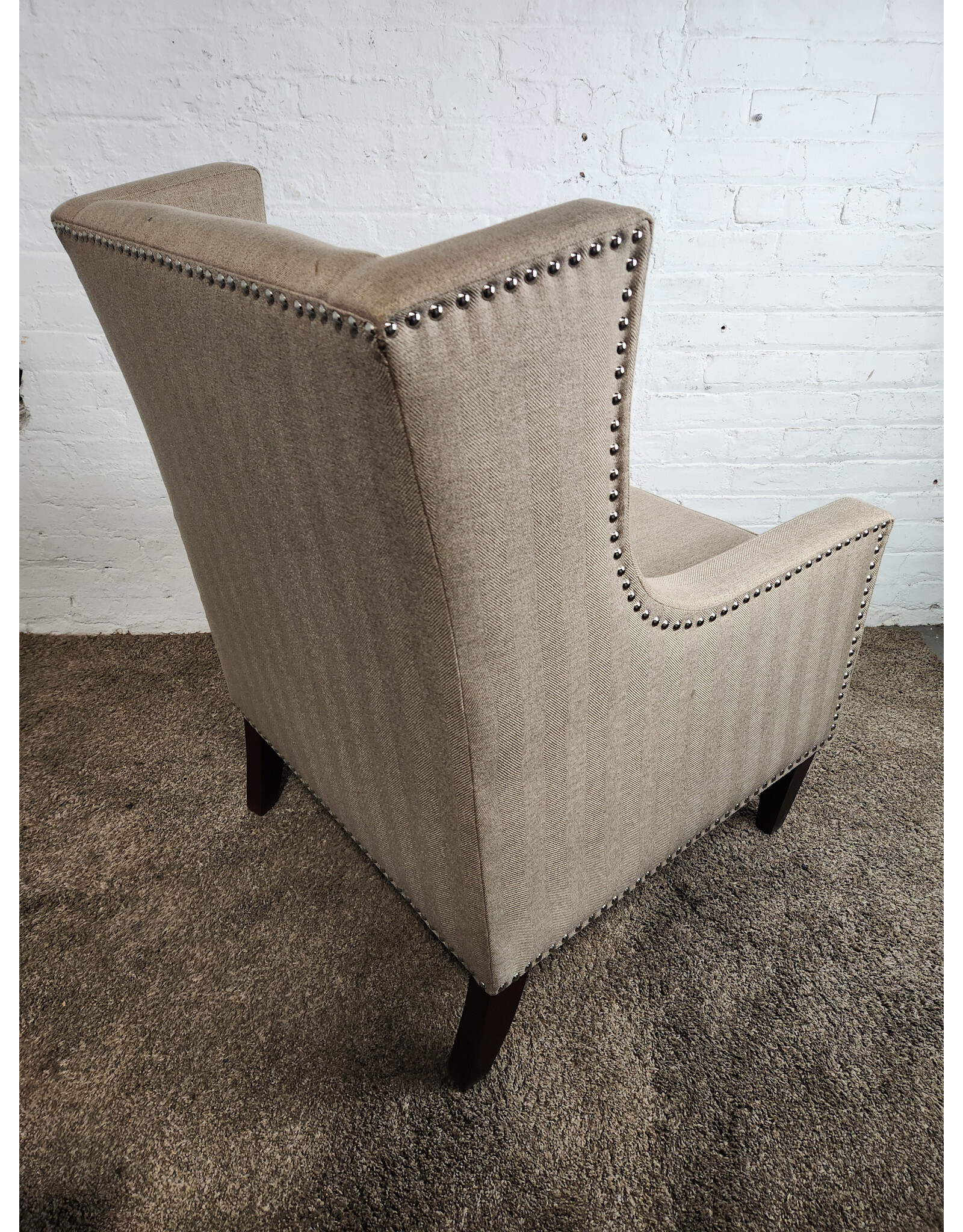 Beige Wingback Armchair