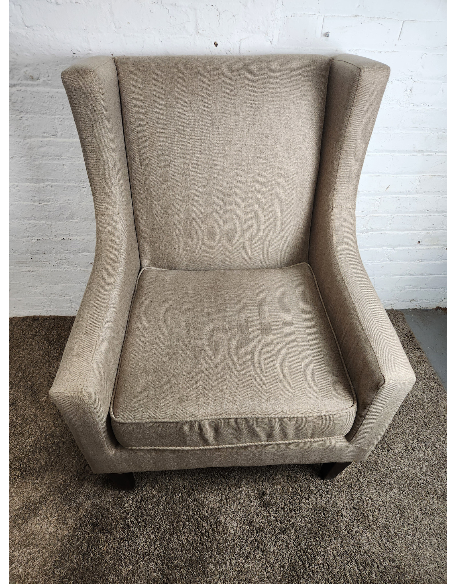 Beige Wingback Armchair
