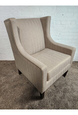 Beige Wingback Armchair