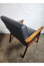 Modern MCM Style Faux Leather Armchair