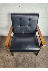 Modern MCM Style Faux Leather Armchair