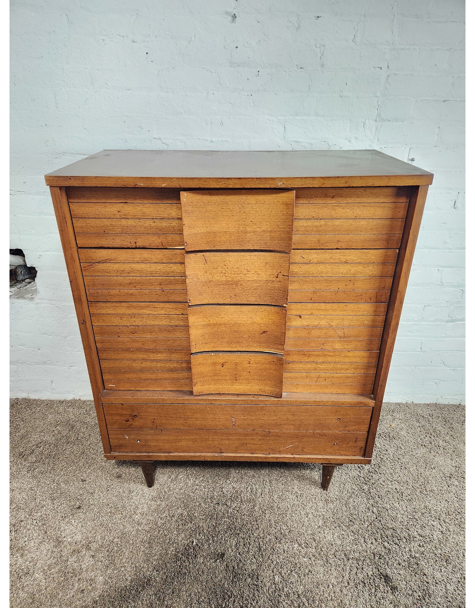 MCM Johnson Carper Style 5-drawer Highboy Dresser