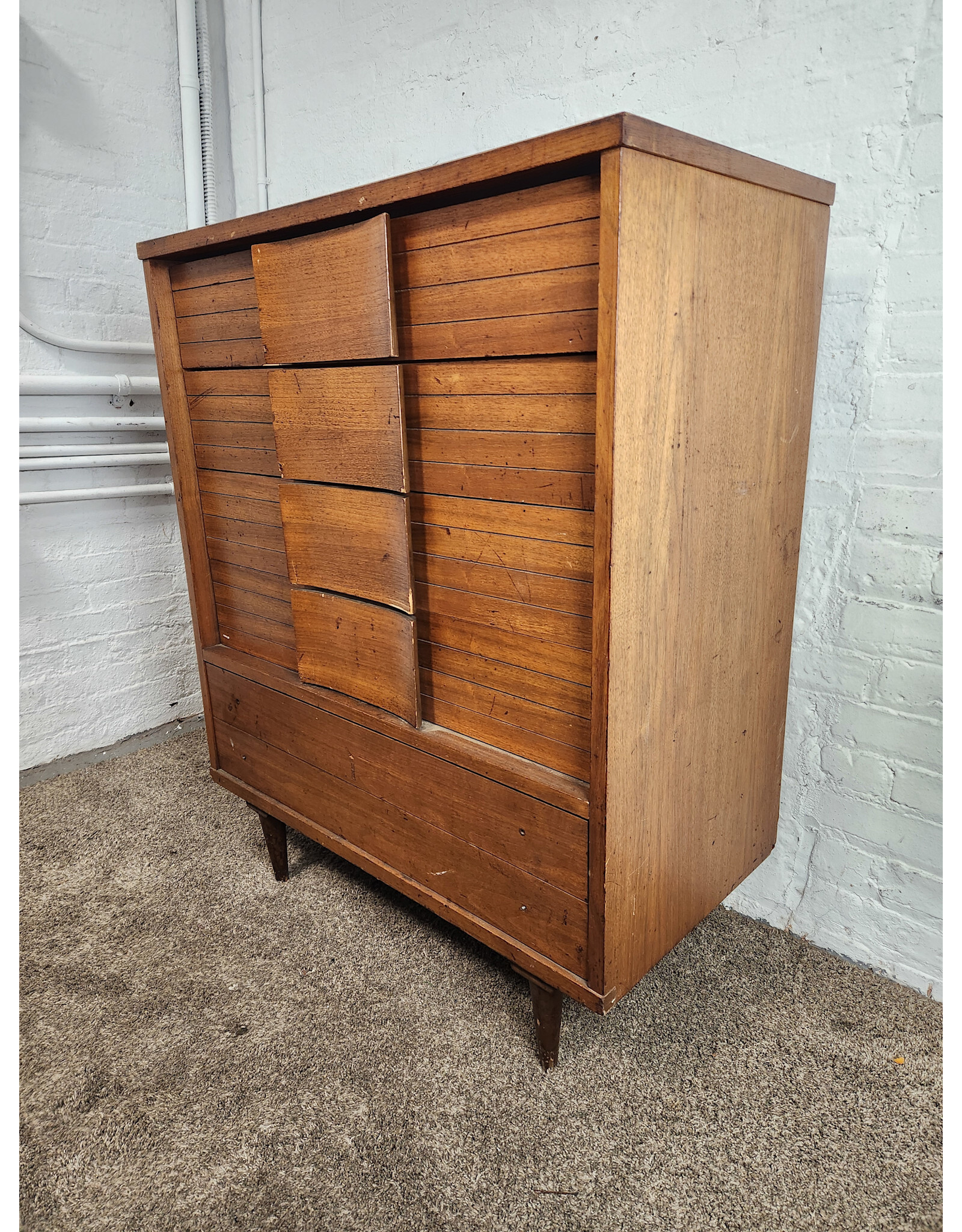 MCM Johnson Carper Style 5-drawer Highboy Dresser