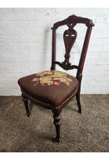 Victorian Renaissance Revival Cross-stitch Seat Dining Chair