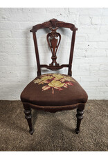 Victorian Renaissance Revival Cross-stitch Seat Dining Chair