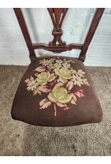 Victorian Renaissance Revival Cross-stitch Seat Dining Chair