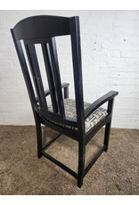 Vintage Black with Upholstered Seat Armchair