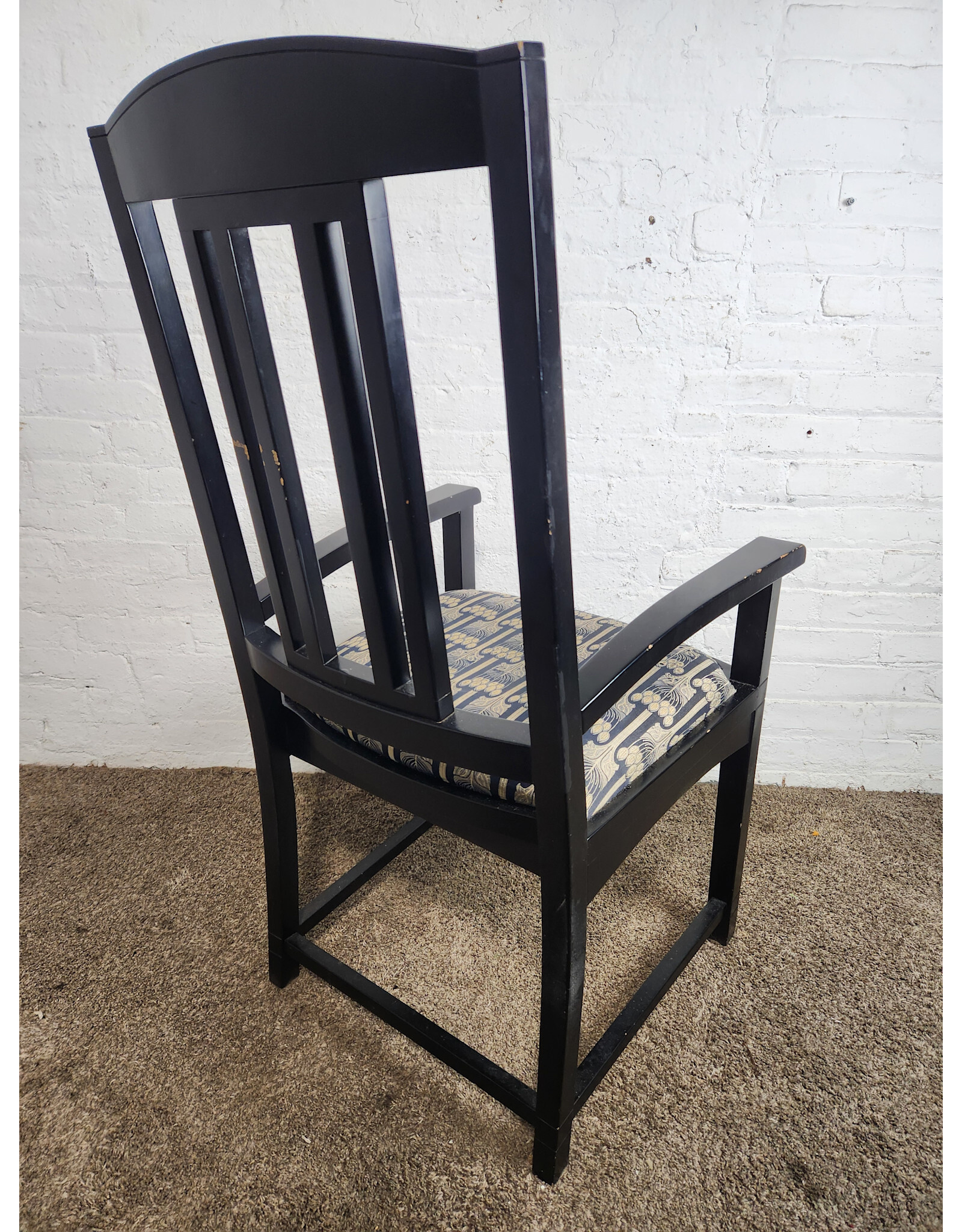 Vintage Black with Upholstered Seat Armchair