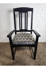Vintage Black with Upholstered Seat Armchair