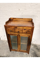 Solid Wood Storage Cabinet With A Honey Finish