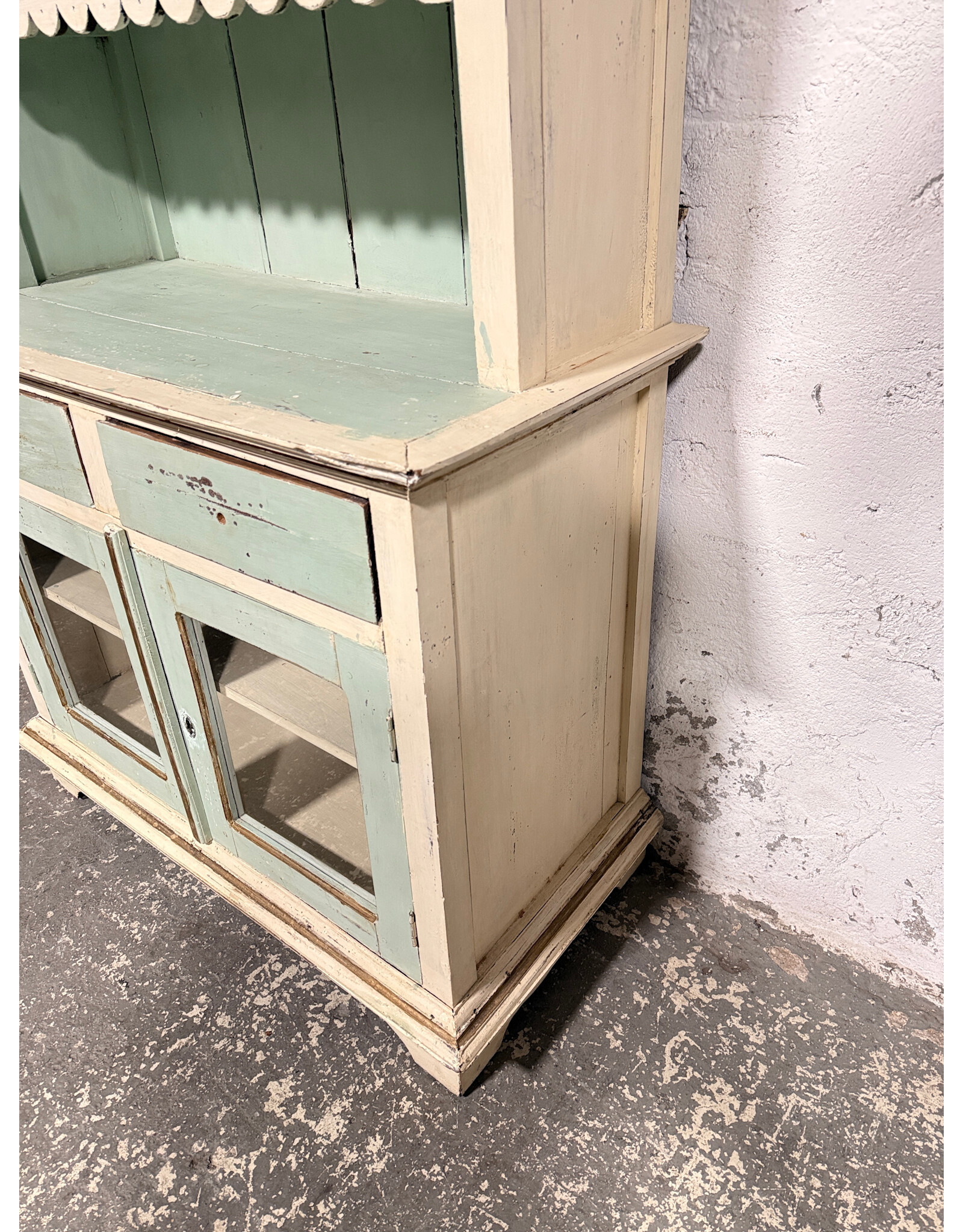Vintage Style Blue & Cream Milk Painted Cabinet