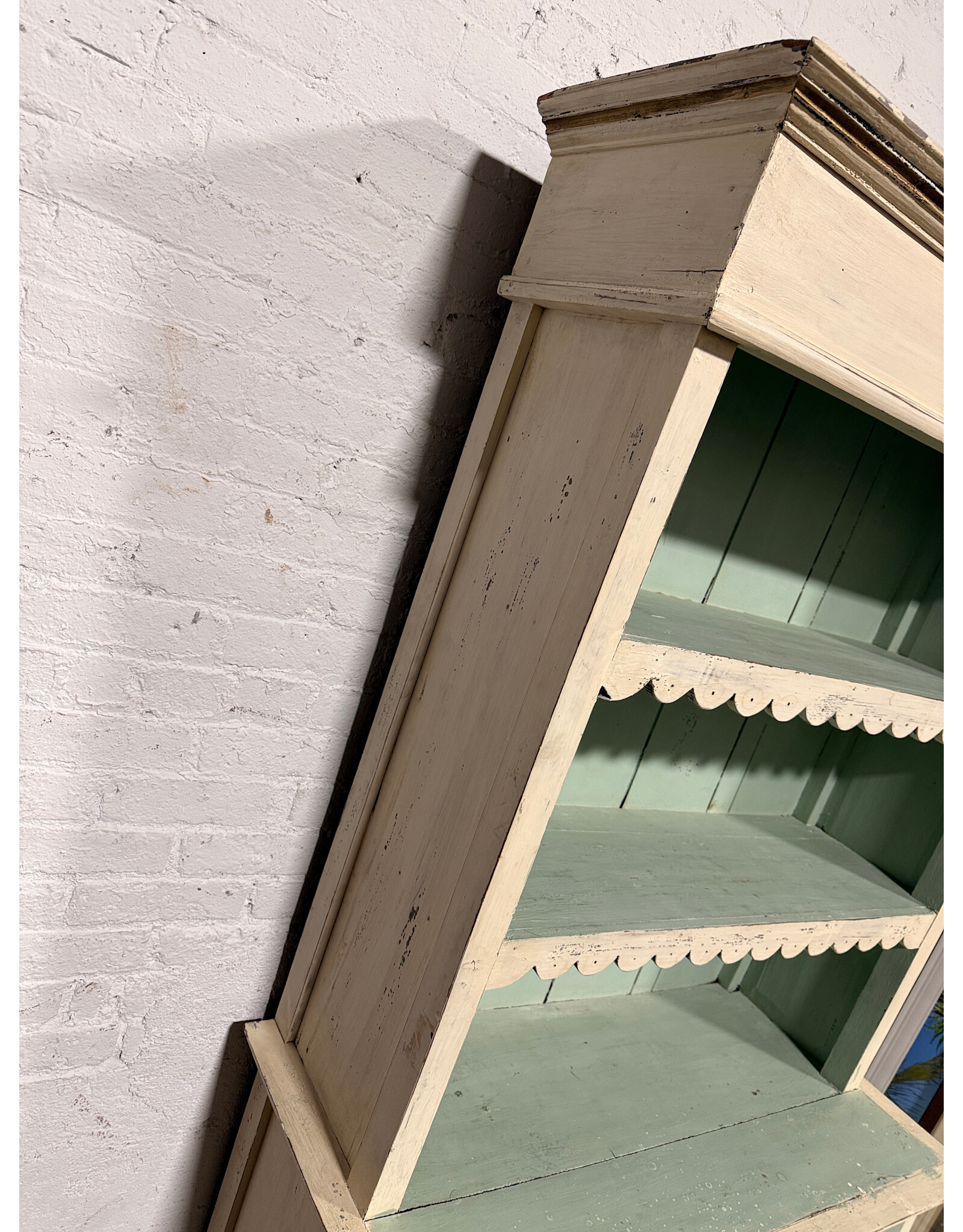 Vintage Style Blue & Cream Milk Painted Cabinet