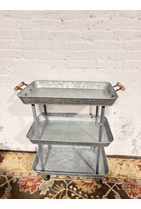POTTERY BARN Rainier Galvanized Storage Cart by Pottery Barn