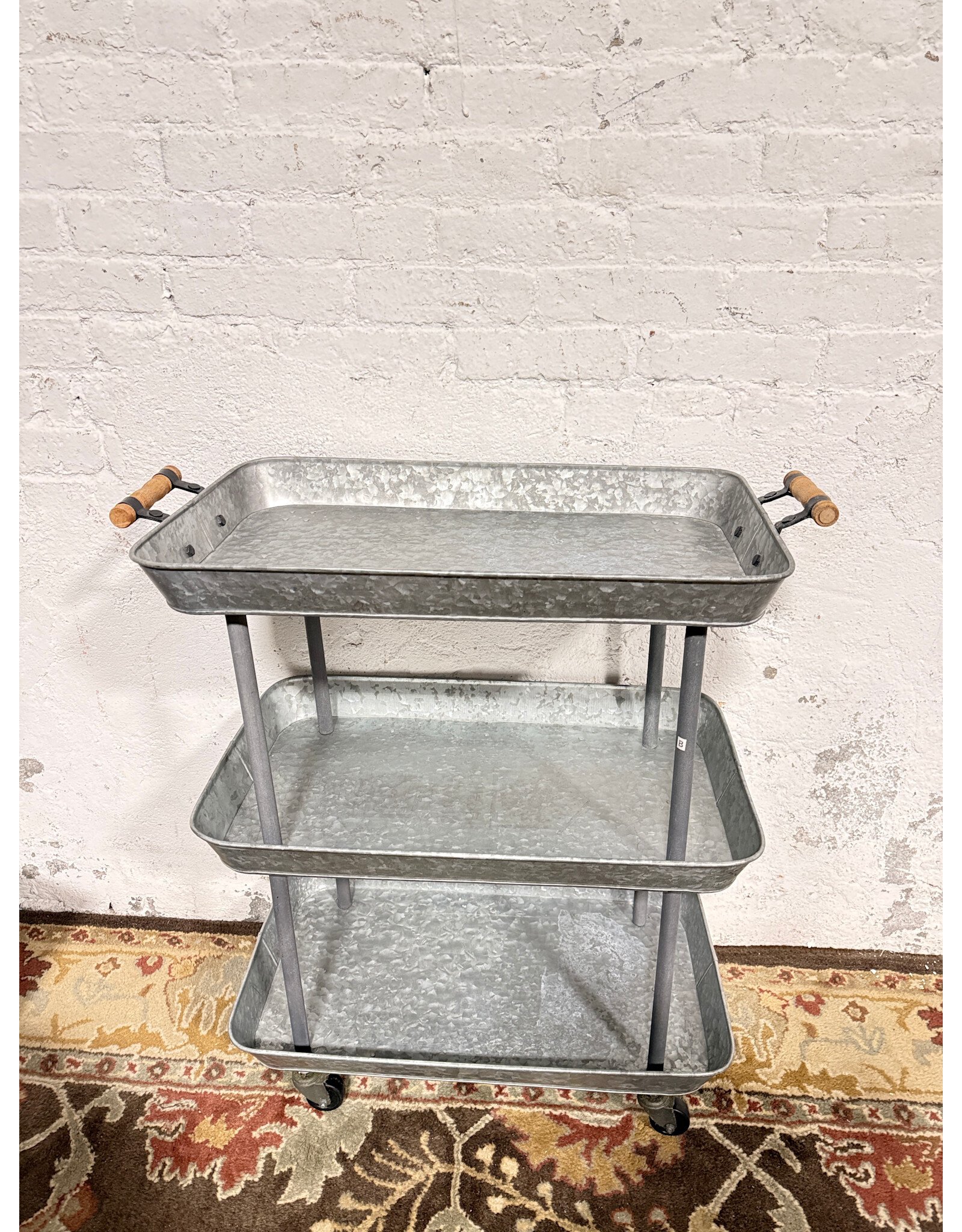 POTTERY BARN Rainier Galvanized Storage Cart by Pottery Barn