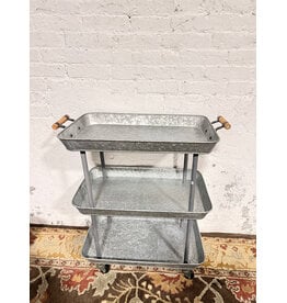 POTTERY BARN Rainier Galvanized Storage Cart by Pottery Barn