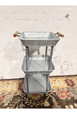 POTTERY BARN Rainier Galvanized 3-Tier Storage Cart by Pottery Barn