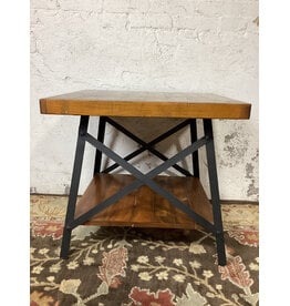 Pine Wood Steel Frame Chandler End Table