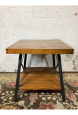 Pine Wood Steel Frame Chandler End Table