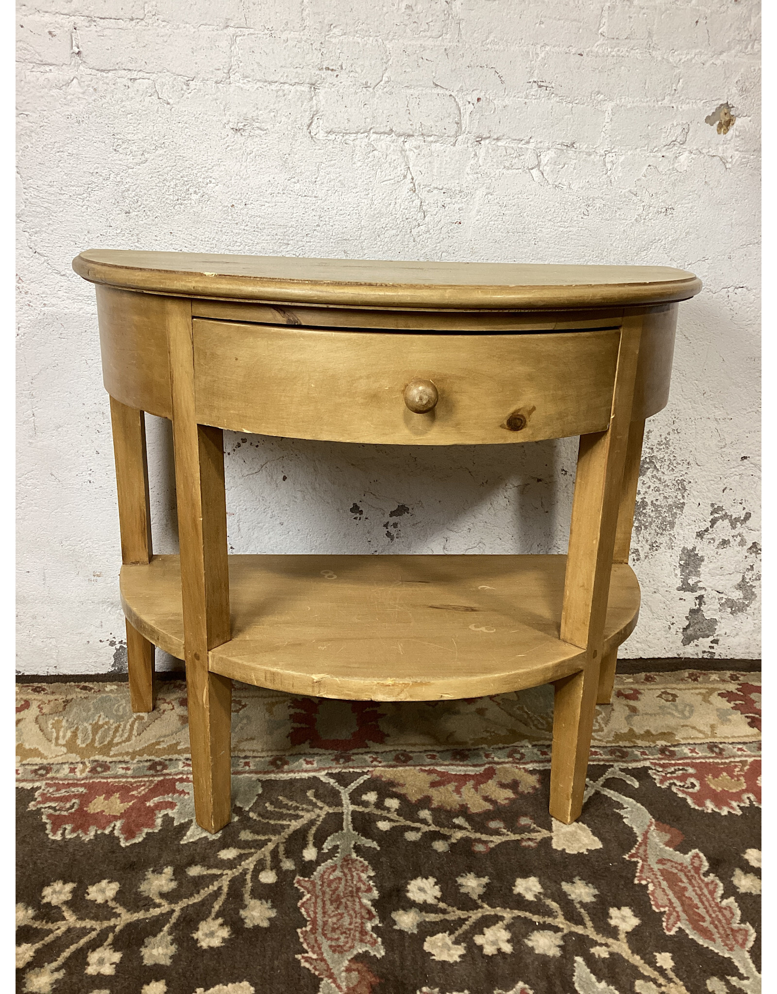 Pine Demi Lune End Tables