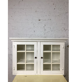 Exposures Furniture Italian White Wood and Glass Display Cabinet