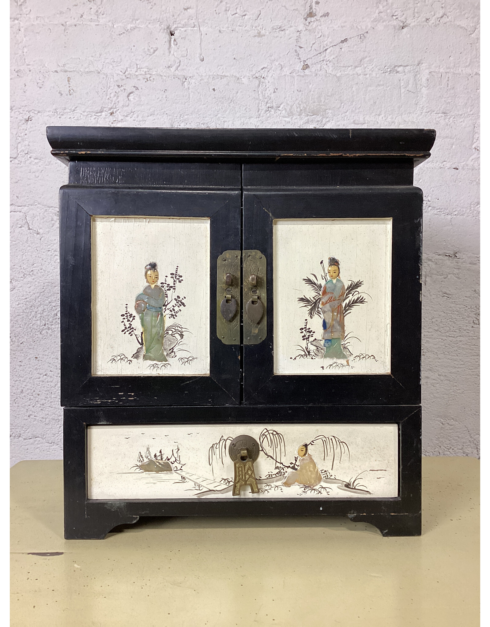 Antique Chinese Chinoiserie Jewelry Box