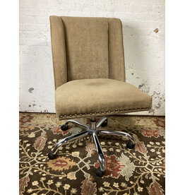 Alyson Office Chair with Silver Nail Heads and Chrome Base