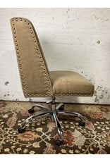 Alyson Office Chair with Silver Nail Heads and Chrome Base
