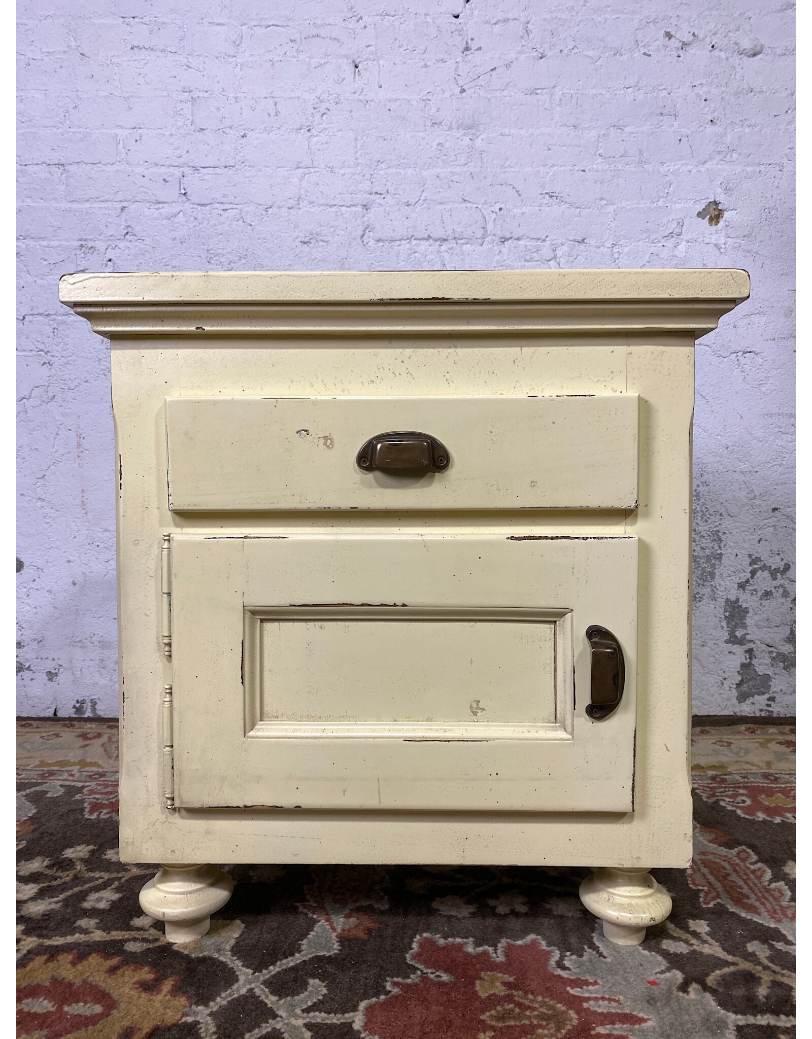 Yellow Italian Single Drawer Wood Nightstand
