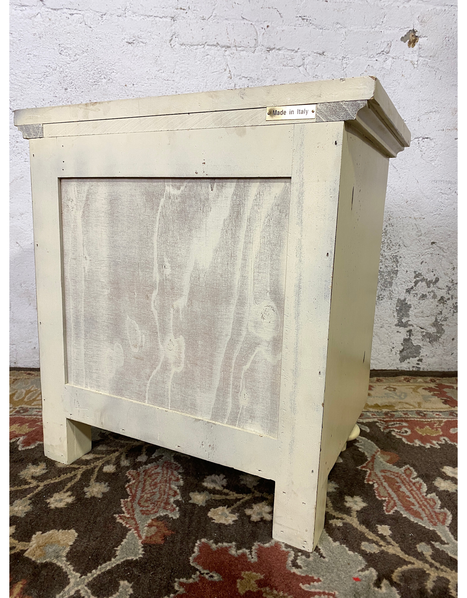 Yellow Italian Single Drawer Wood Nightstand
