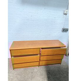 Modern Walnut 6 Drawer Dresser