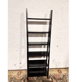 Modern Leaning 6-Shelf Dark Espresso Bookshelf
