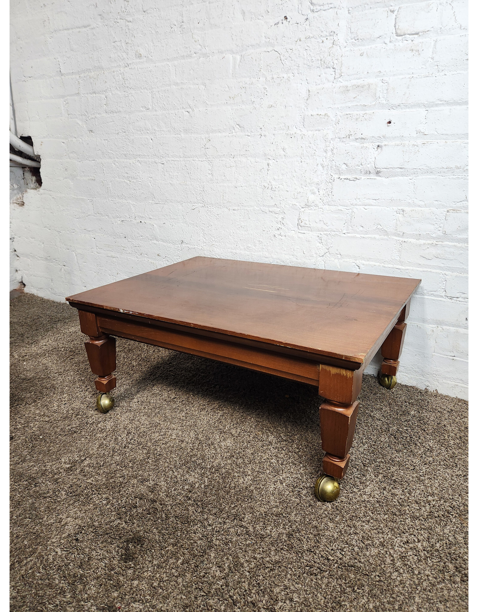 Naomi Gale Wooden Low Rolling Coffee Table